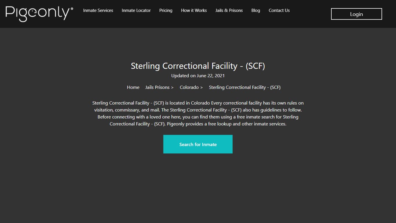 Sterling Correctional Facility - (SCF) Inmate Search ...